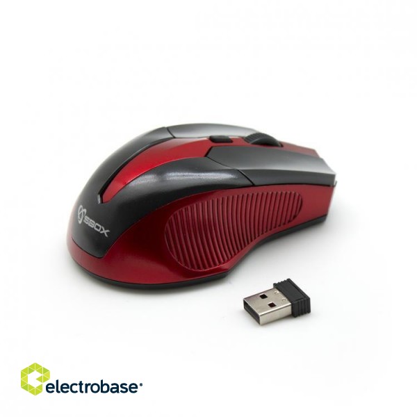 Sbox Wireless Optical Mouse WM-9017 black/red image 2