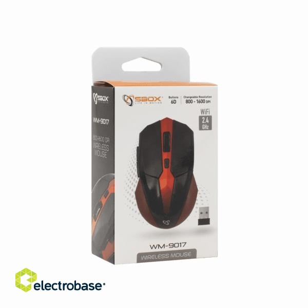Sbox WM-9017BR Wireless Optical Mouse black/red image 7