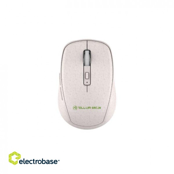 Tellur Green Wireless Mouse Nano Reciever Creame image 1