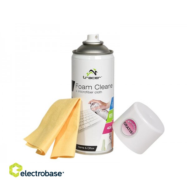 Tracer Foam Cleaner + microfiber cloth 400ml 42105 paveikslėlis 2