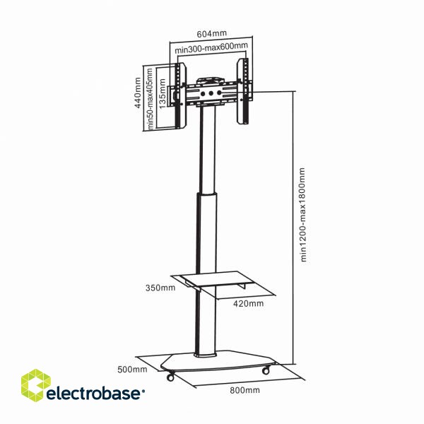 Sbox Floor Flat Screen LED TV Stand 37-70" 40kg FS-500 image 2