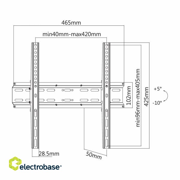 Sbox Tilting Flat Screen LED TV Mount 32"-55" 35kg PLB-2544T image 2