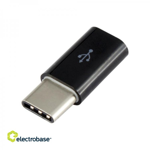 Sbox Micro USB 2.0 F. -> TYPE C M. black AD.USB-C B фото 3