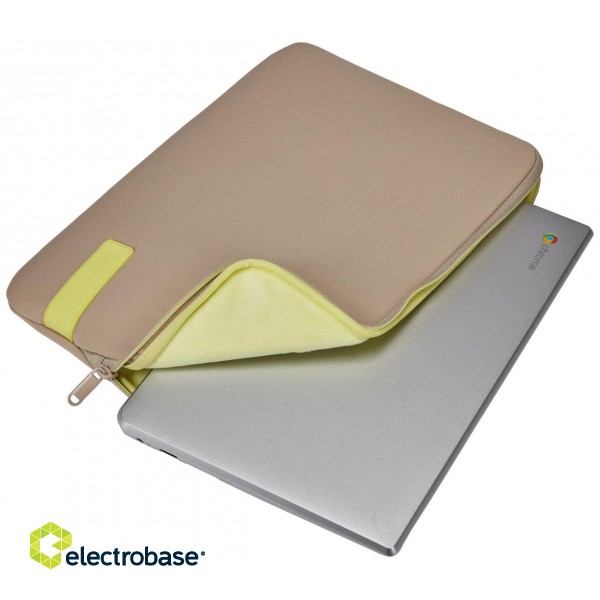 Case Logic 4699 Reflect Laptop Sleeve 15,6 REFPC-116 Plaza Taupe/Sun-Lime фото 4