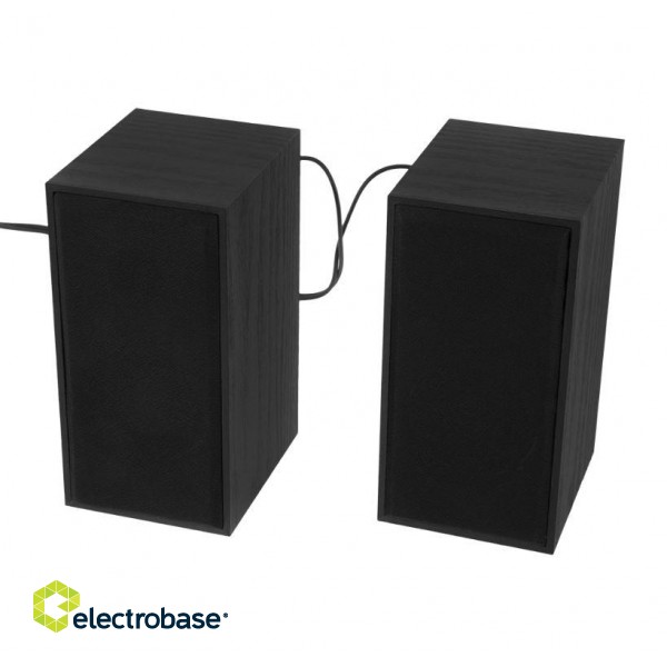 Tellur Basic 2.0 Speakers, 6W, USB/Jack, Wooden case, Volume control, black paveikslėlis 3