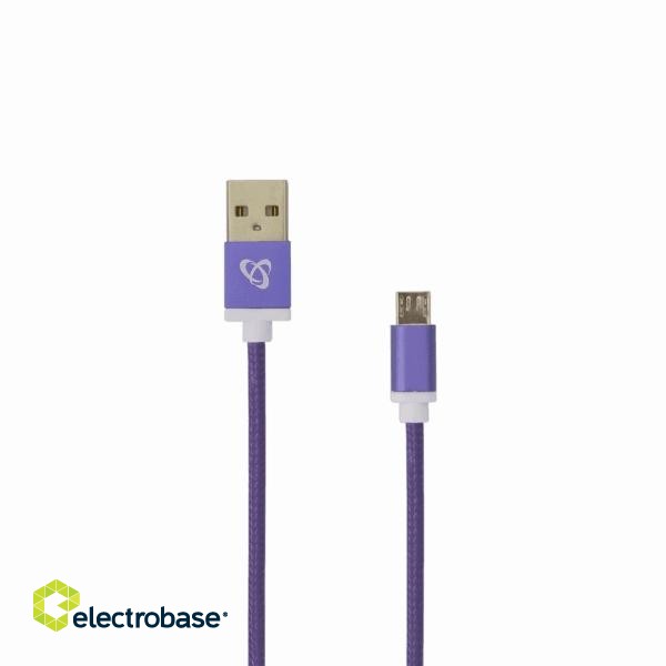 Sbox USB->Micro USB M/M 1m USB-10315U plum purple paveikslėlis 2