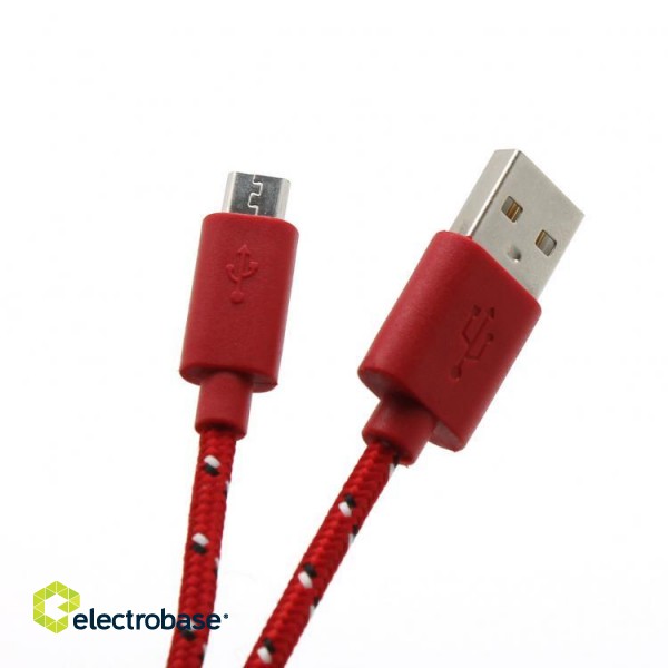 Sbox USB->Micro USB 1M USB-1031R red paveikslėlis 1