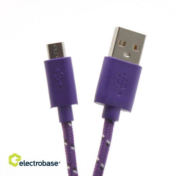 Sbox USB->Micro USB 1M USB-1031U purple paveikslėlis 1