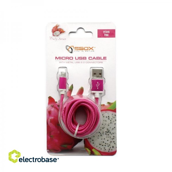 Sbox USB->Micro USB M/M 1.5m USB-10315P pitaya pink image 3