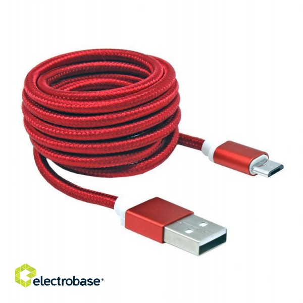 Sbox USB-&gt;Micro USB M/M 1.5m USB-10315R red фото 1