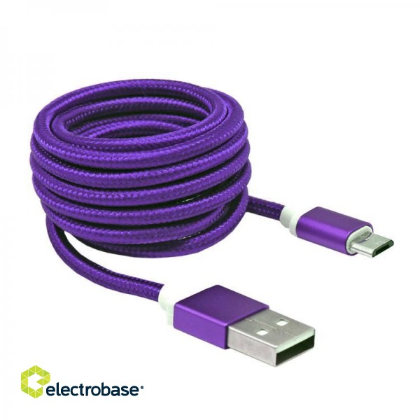 Sbox USB->Micro USB M/M 1m USB-10315U plum purple paveikslėlis 1