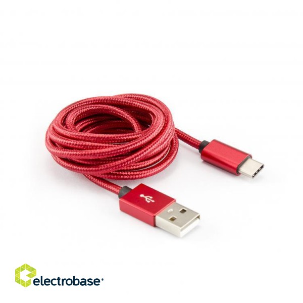 Sbox USB->Type-C M/M 1.5m CTYPE-1.5R strawberry red фото 1