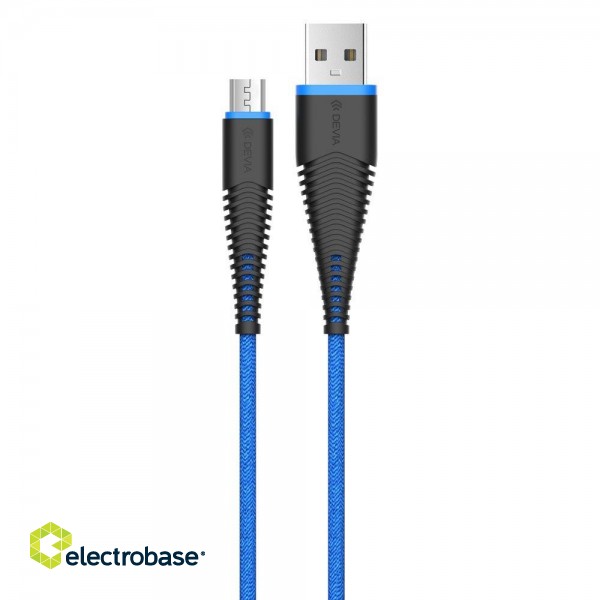 Devia Fish 1 Series Cable for Micro USB (5V 2.4A,1.5M) blue фото 1