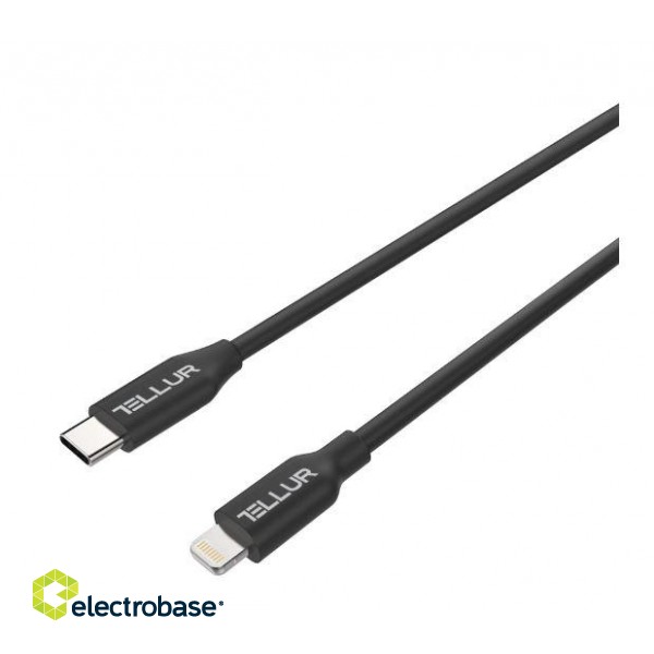 Tellur Data cable, Apple MFI Certified, Type-C to Lightning, 1m black image 1