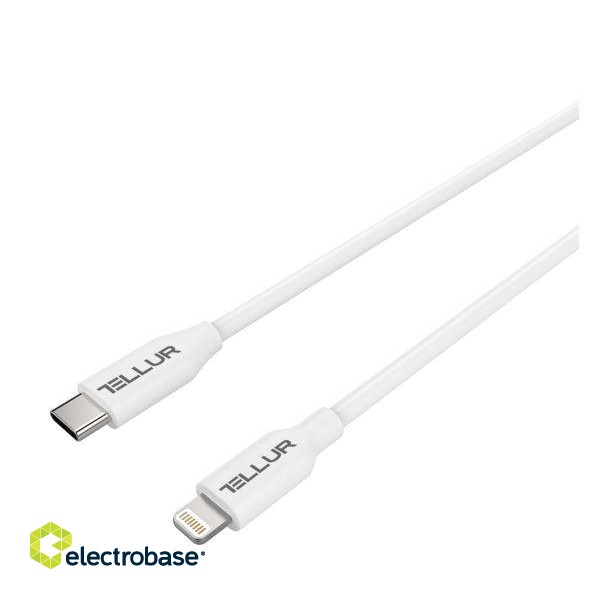 Tellur Data cable, Apple MFI Certified, Type-C to Lightning, 1m white фото 1