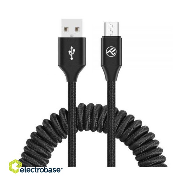 Tellur Data cable Extendable USB to Micro USB 2A 1.8m black image 1