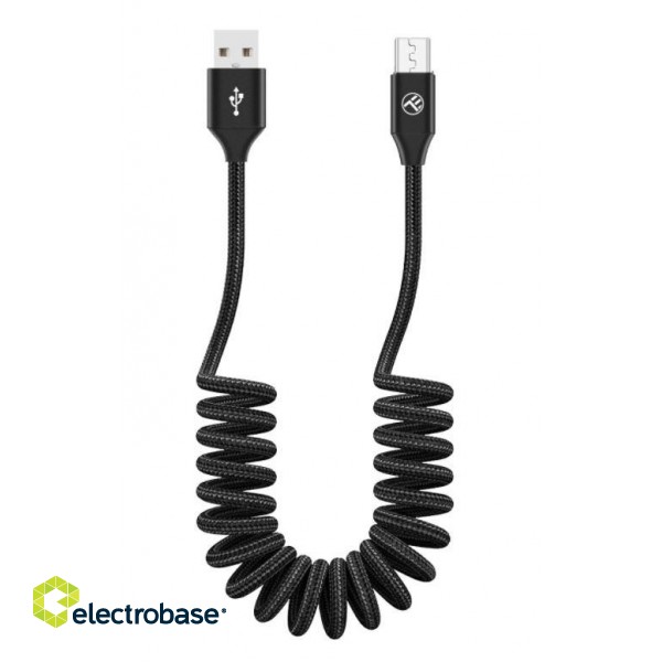 Tellur Data cable Extendable USB to Micro USB 2A 1.8m black image 2