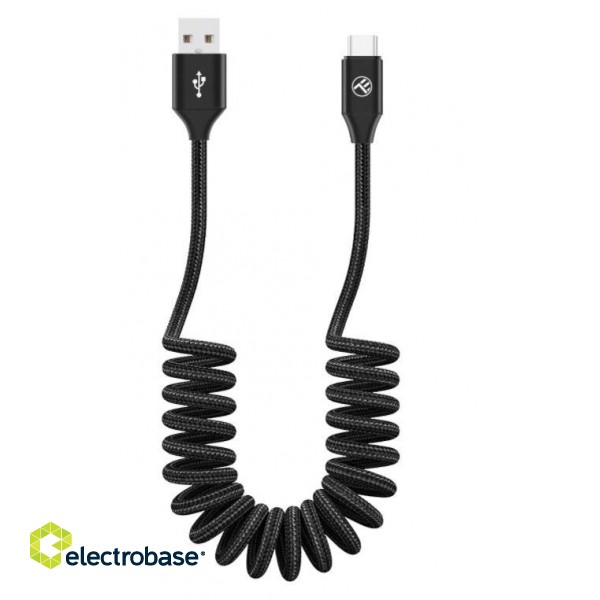 Tellur Data cable Extendable USB to Type-C 3A 1.8m black image 2