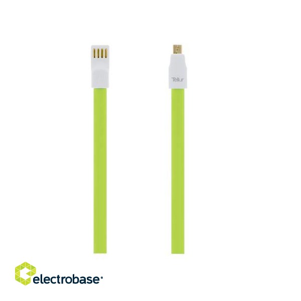 Tellur Data cable Magnetic, USB to Micro USB, 1.2m green image 1