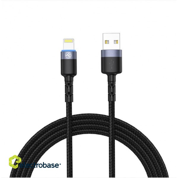 Tellur Data Cable USB to Lightning with LED Light 2m Black фото 1