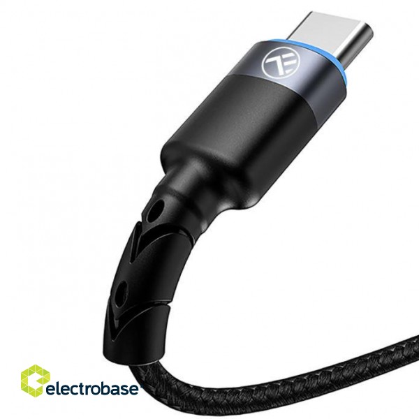 Tellur Data Cable USB to Type-C LED Light Nylon 2m Black image 3