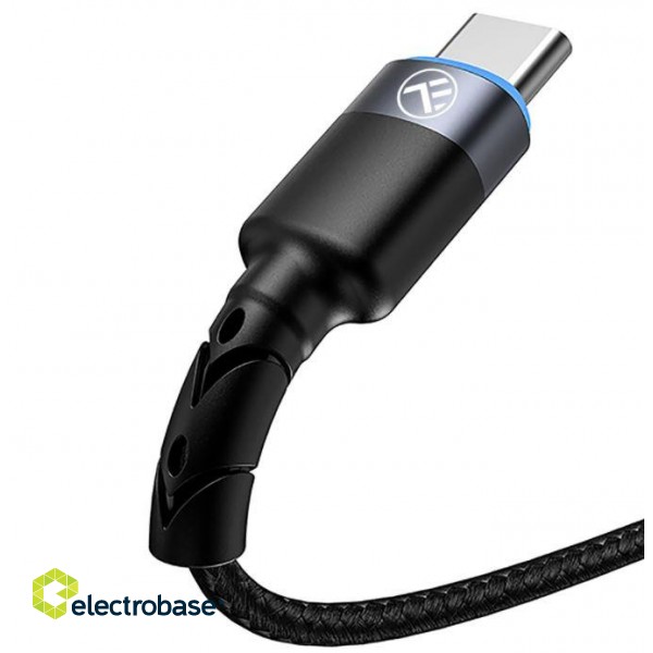 Tellur Data Cable USB to Type-C LED Nylon Braided 1.2m Black paveikslėlis 3
