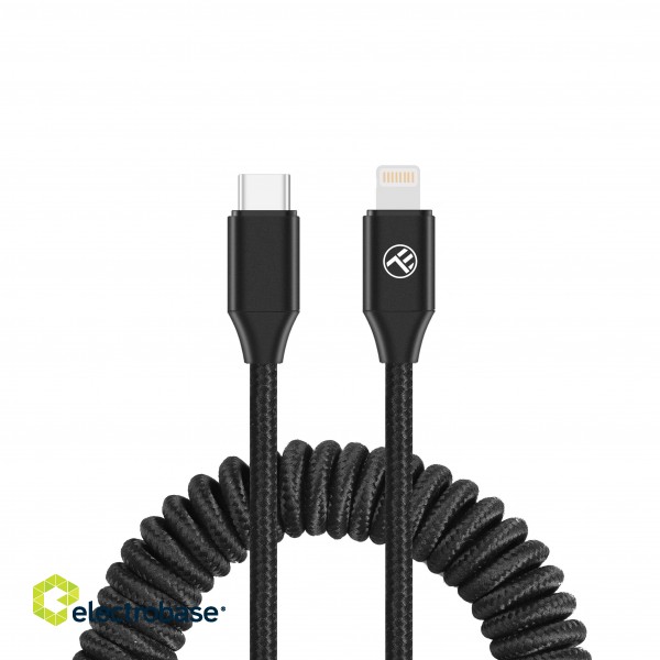 Tellur Extendable USB-C to Lightning Cable PD27W up to 1.8m Black