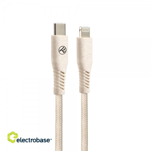 Tellur Green Data Cable Type-C To Lightning 2.4A PD20W 1m nylon cream image 3