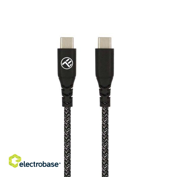 Tellur Green Data cable Type-C to Type-C 3A PD60W 1m nylon black image 1