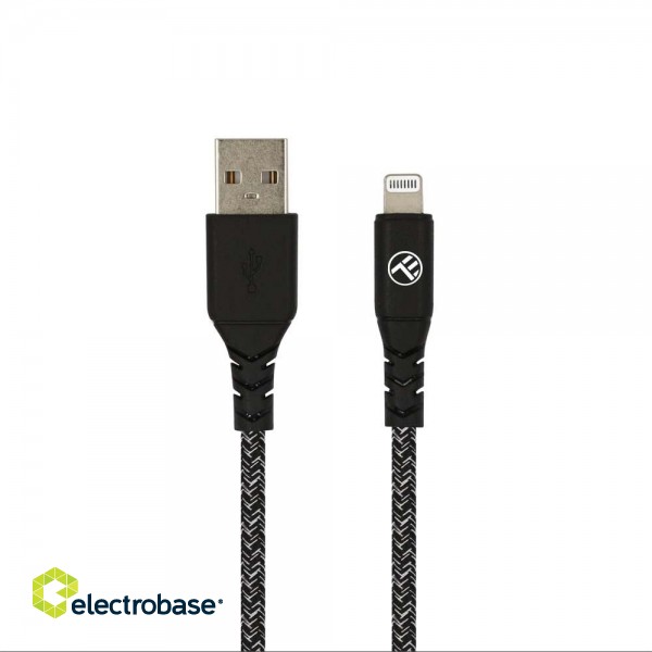 Tellur Green Data cable USB to Lightning 2.4A 1m nylon black image 1