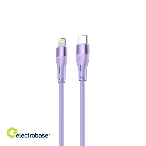 Tellur Silicone Type-C to Lightning cable PD30W 1m purple фото 1