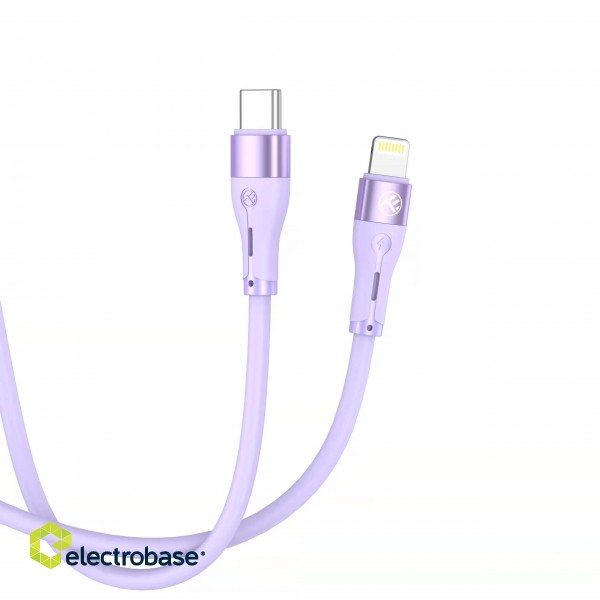 Tellur Silicone Type-C to Lightning cable PD30W 1m purple paveikslėlis 2
