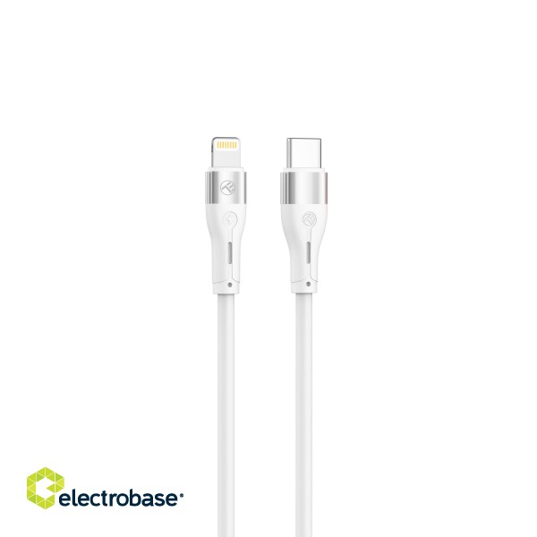 Tellur Silicone Type-C to Lightning cable PD30W 1m white image 1