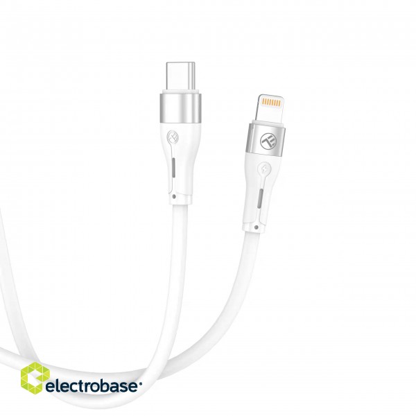 Tellur Silicone Type-C to Lightning cable PD30W 1m white фото 2