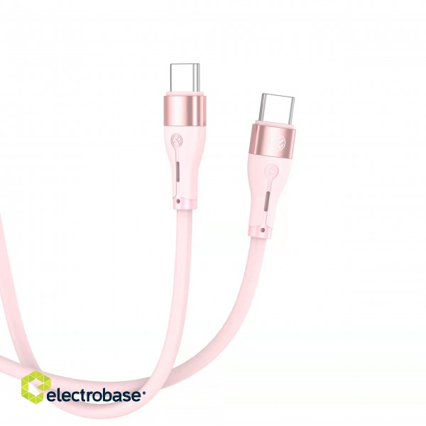 Tellur Silicone Type-C to Type-C cable PD60W 1m pink фото 2
