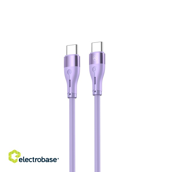 Tellur Silicone Type-C to Type-C cable PD60W 1m purple paveikslėlis 1