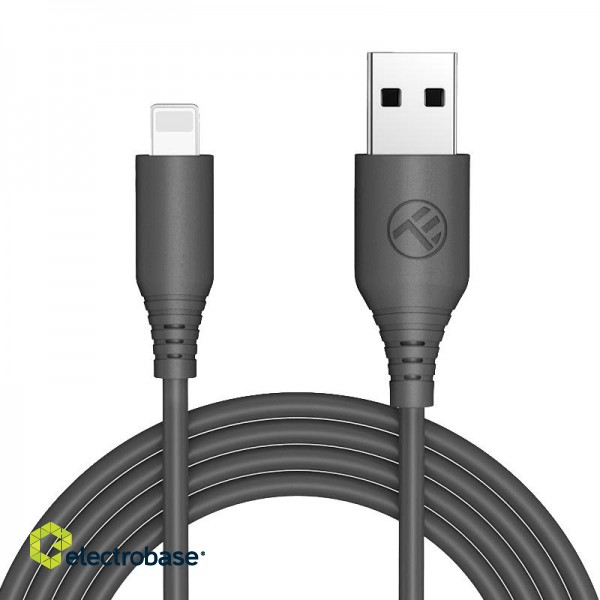 Tellur Silicone USB to Lightning cable 1m black paveikslėlis 1