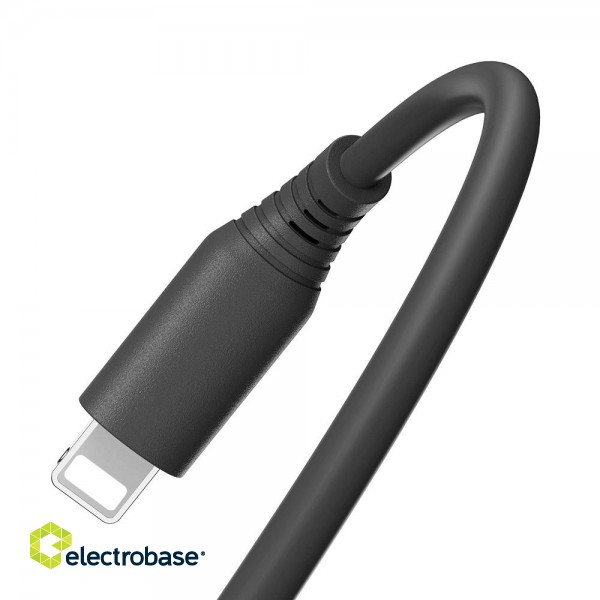 Tellur Silicone USB to Lightning cable 1m black image 3