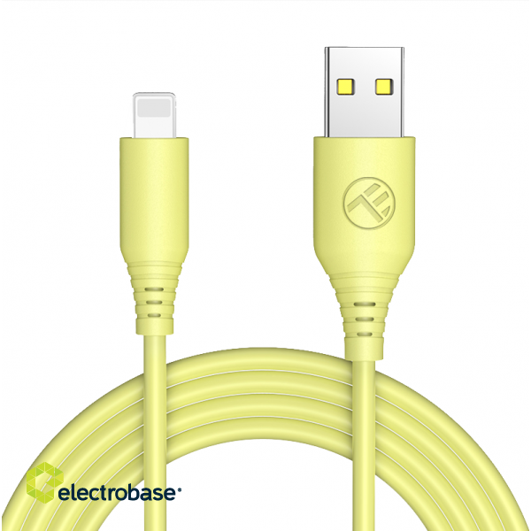 Tellur Silicone USB to Lightning Cable 3A 1m Yellow image 1