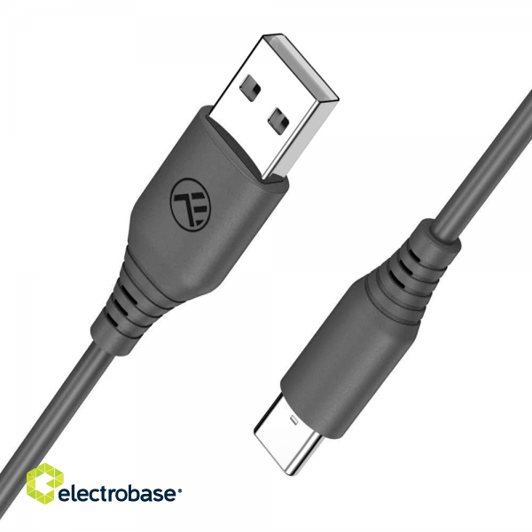 Tellur Silicone USB to Type-C cable 1m black image 2