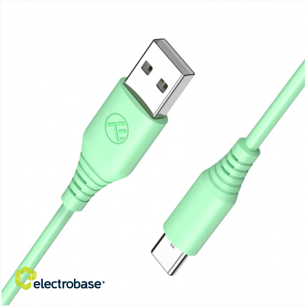 Tellur Silicone USB to Type-C Cable 3A 1m Green paveikslėlis 2