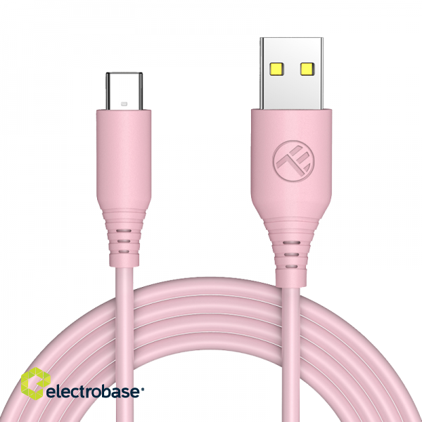 Tellur Silicone USB to Type-C cable 3A 1m pink фото 1