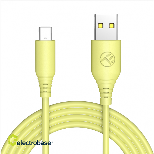 Tellur Silicone USB to Type-C Cable 3A 1m Yellow image 1