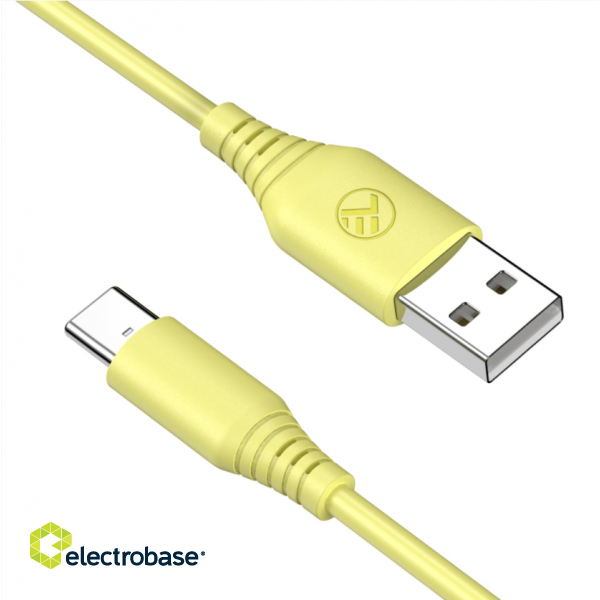 Tellur Silicone USB to Type-C Cable 3A 1m Yellow paveikslėlis 3