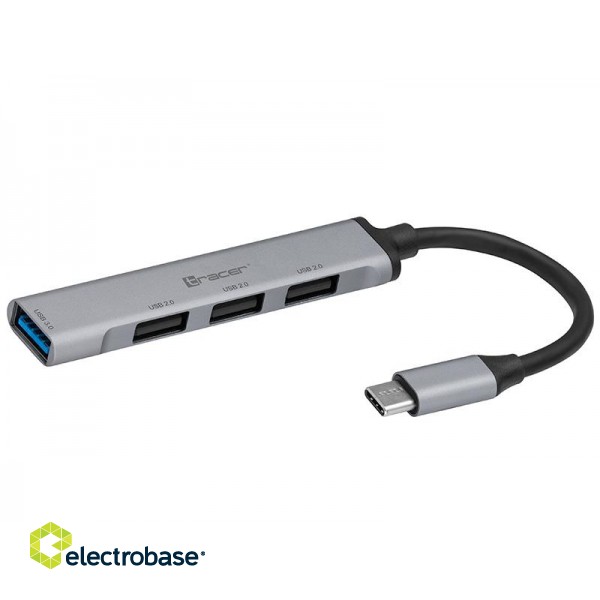 Portatīvie datori, aksesuāri // USB Hubs | USB Docking Station // HUB TRACER USB 3.0 H40 4 ports, USB-C image 1