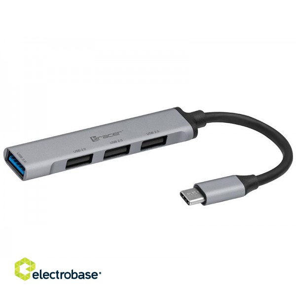 Nešiojamieji kompiuteriai, užrašų knygelės, priedai // USB Hubs | USB Docking Station // HUB TRACER USB 3.0 H40 4 ports, USB-C paveikslėlis 1