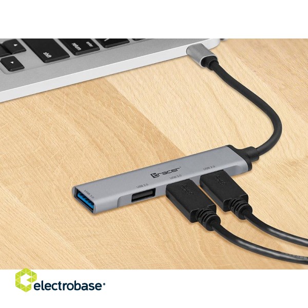 Nešiojamieji kompiuteriai, užrašų knygelės, priedai // USB Hubs | USB Docking Station // HUB TRACER USB 3.0 H40 4 ports, USB-C paveikslėlis 5