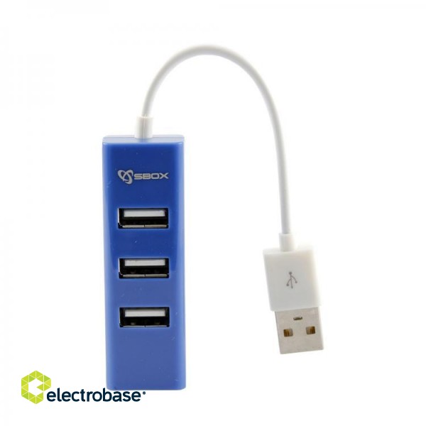 Sbox H-204 USB 4 Ports USB HUB blueberry blue фото 1