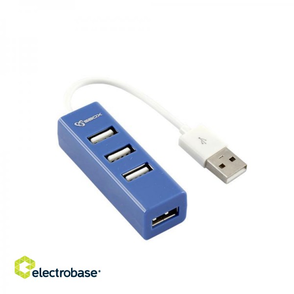 Sbox H-204 USB 4 Ports USB HUB blueberry blue paveikslėlis 2