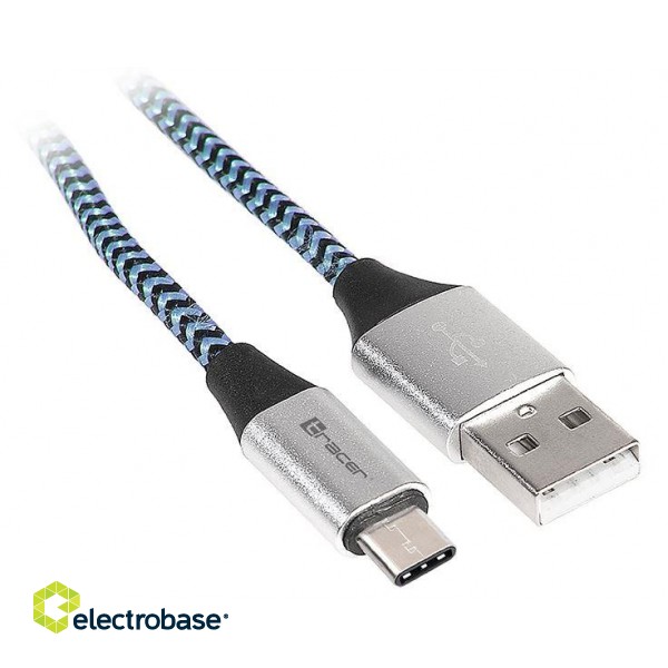 Tracer USB 2.0 Type C A Male 1m black blue 46266 фото 1